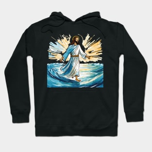 Jesus Christ walking on water Hoodie
